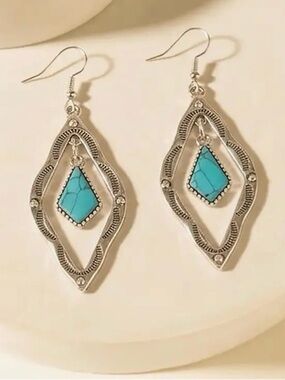 Myra Bag Midnight Mesa Boho Western Earrings with Genuine Turquoise Stones